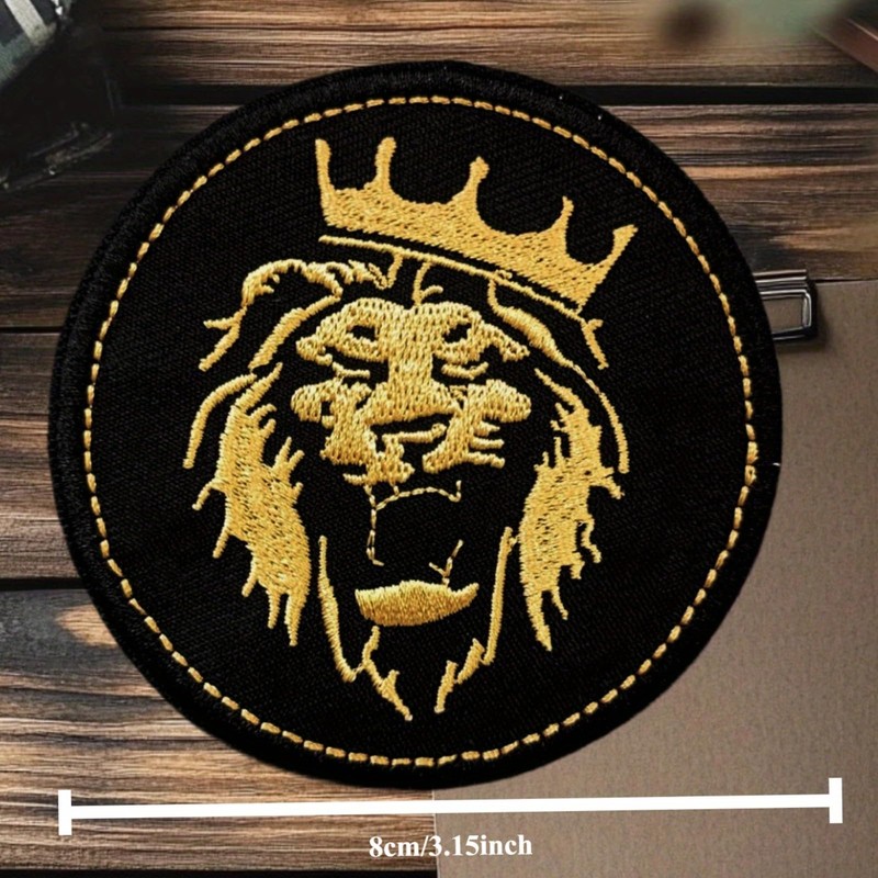 Velcro Patches, The Golden Lion Tactical Military Badge, Funny Embroidery