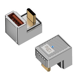 Duttek 180 Degree USB C to USB 3.1 Adapter, 2 Pack, U Shape Type C Male to USB Female OTG Adapter, Zinc Alloy USB 3.1 Type C to USB Adapter 120 W, 10 Gbps for Laptop, PC, Charger