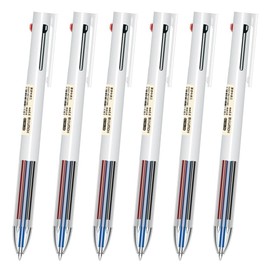 ESJNNK 3-Color Ballpoint Pen, Set of 6, 0.02 inch (0.5 mm), Easy to Write, Smooth Drawing, Multi-Color, Fashionable, Convenient, Stationery, Writing Instruments, Notebook, Kids, Students, School,