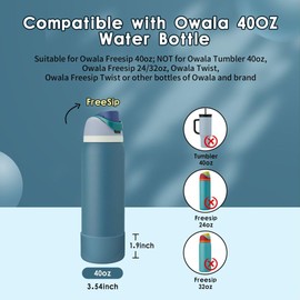 BKBY 2PCS Silicone Water Bottle Boot, Compatible with Owala 24oz 32oz 40oz, Protective Anti-Scratch & Anti-Dent No Noise Sleeve Cover for FreeSip/Twist/Flip Stainless Steel Water Bottles