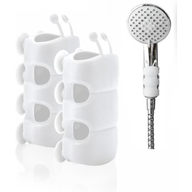 Yeanifeana soportes para cabezal de ducha con ventosa, soporte de pared para cabezal de ducha de mano, montaje reubicable sin taladrar para baño (2, Blanco)