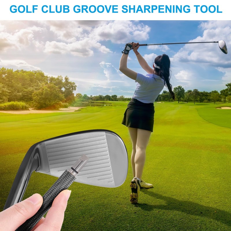 PATIKIL Golf Club Groove Sharpener Golf Club Sharpener Re-Grooving Tool