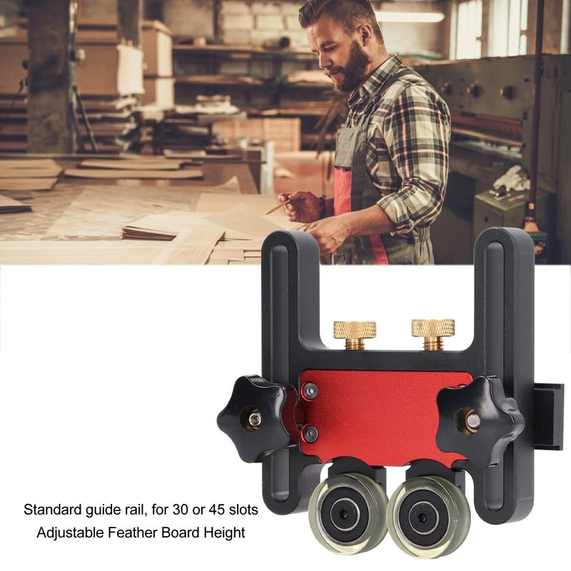 Table Saw Feed Roller, Double Wheel Sliding Guide Roller with