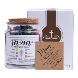 92 Color Coded Bible Verses In A Jar, Bible Verse Jar For Mother For Dad, Christian Gifts For Women, Daily Bible Verse, God Gifts For Mother Day (Bible Jar For Mom)