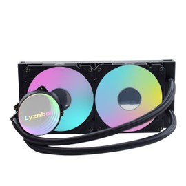 AIO Cooler 240mm Aio, Liquid Cooler CPU with ARGB, PWM 1800, Quiet Water Cooler CPU, Water Cooling Systems for LGA 1700/115X/20XX/17XX, AM5/AM4/AM3, Copper Base, Black - Ideal for Gaming, Overclocking