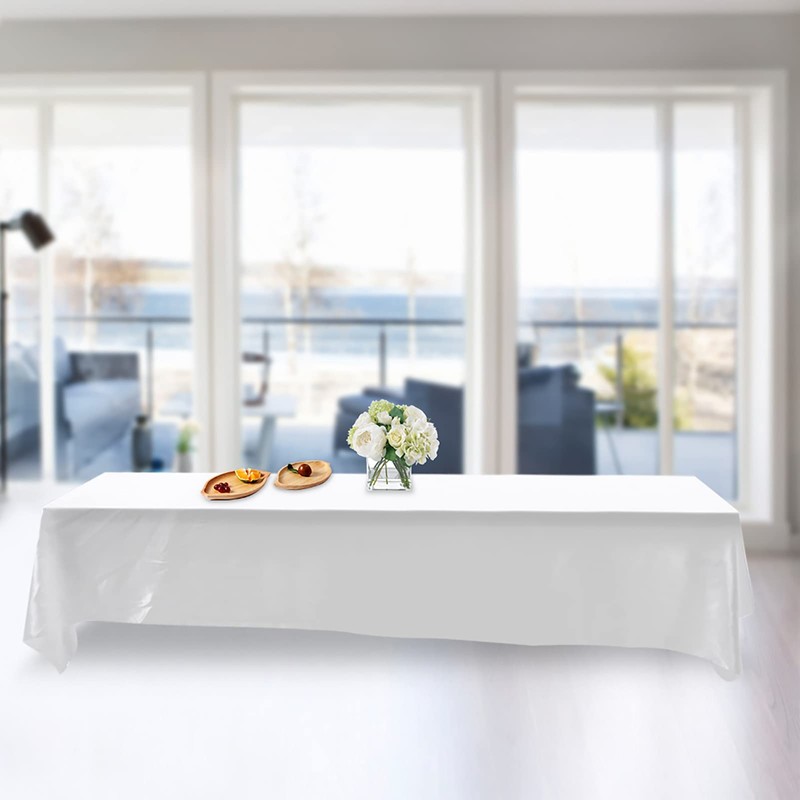 Tablecloth, 145X320Cm Table Cover Wrinkle-Resistant Polyester Banquet Table Cloth Washing