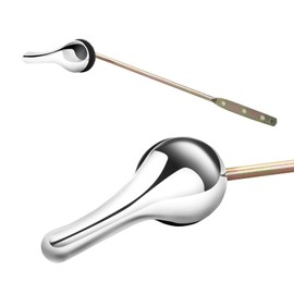 Universal Toilet Handle Replacement Kit, Toilet Flush Handle with Nut Lock and Stainless-Steel Flapper Chain, Side Mount Toilet Flush Lever Fits Most Standard Toilet Tanks, Easy Install (Chrome)