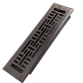 Howeall 2x10 Inches Heavy Duty Walkable Floor Register Easy Adjust Air Supply Lever Floor Vents - Seattle Design - Vent Cover for Home Floor - Oil Rubbed Bronze