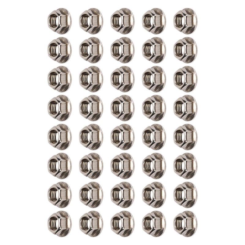 40pcs M10x1.25mm Hxagonal Flange Nuts Stainless Steel Rust Resistant Fine