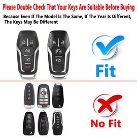 ShuDay Key Fob Cover Case Compatible with Ford F150 F250 F350 Fusion Edge Explorer Mustang Lincoln MKZ MKC Accessories , Material TPU Soft Full Protection Keychain Cute Shell (White)