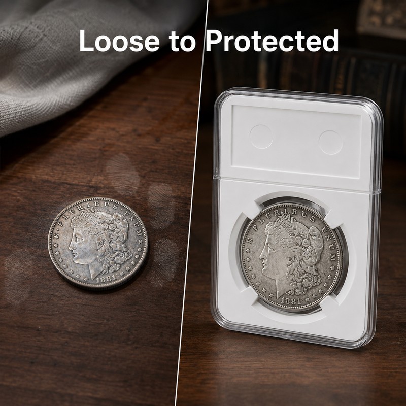 Commemorative Coin Slab Holder for Display and Protection - Transparent