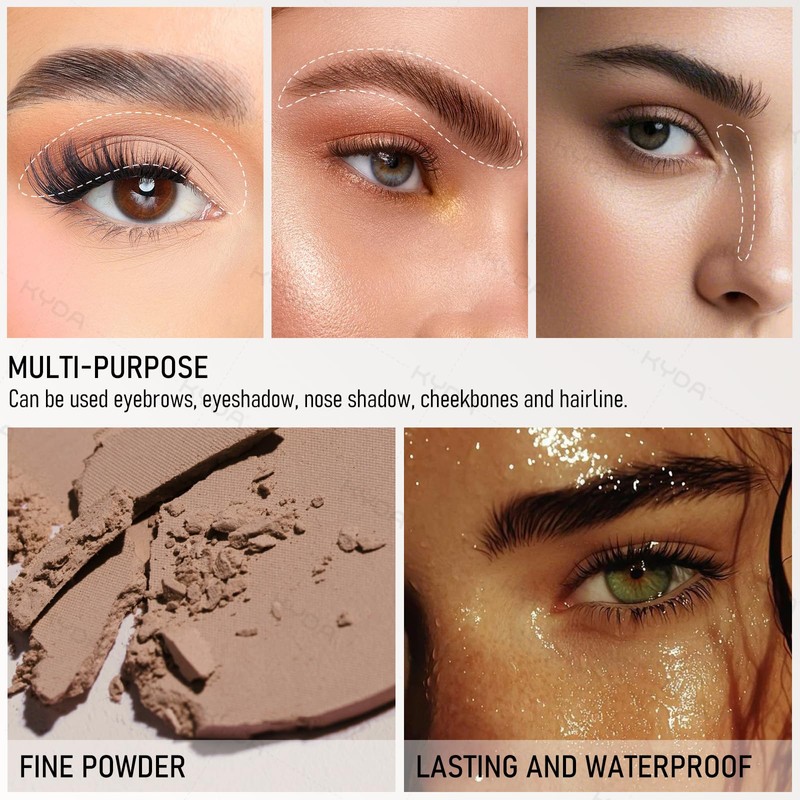 KYDA 2 Colors Eyebrow Powder Duo, Eyebrow Palette Makeup for