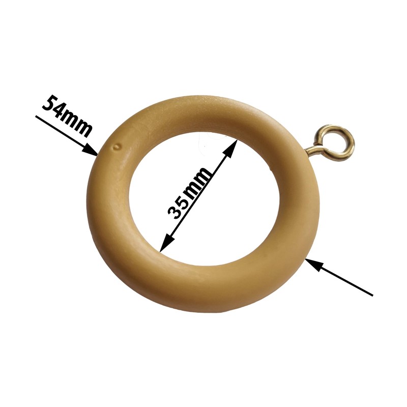 35mm x 54mm Beech Curtain Rings Effect Drapery Pole Rod