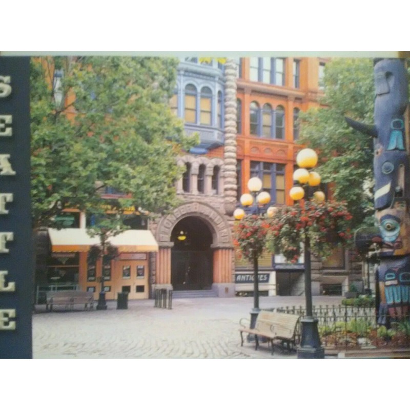 PACIFIC NORTHWEST NEW CHROME POST CARD AERIAL VIEW PIONEER SQUARE