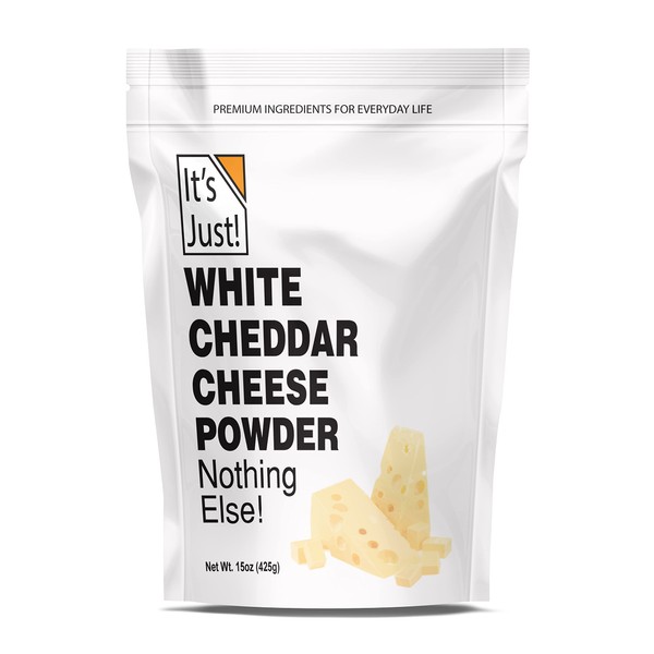 It's Just - White Cheddar Cheese Powder, Traditional Sharp Flavor, Made in USA, 15oz