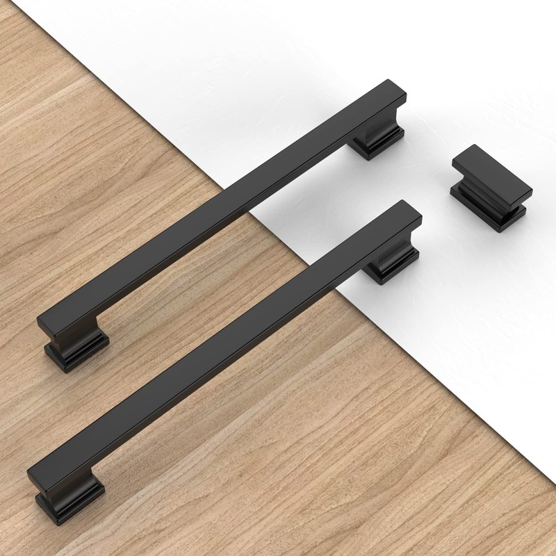 9BUILD 5 Inch(128mm) 20 Pack Matte Black Cabinet Pulls -
