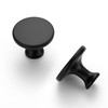 Ravinte 25 Pack 1-1/4 Inch Matte Black Round Kitchen Cabinet