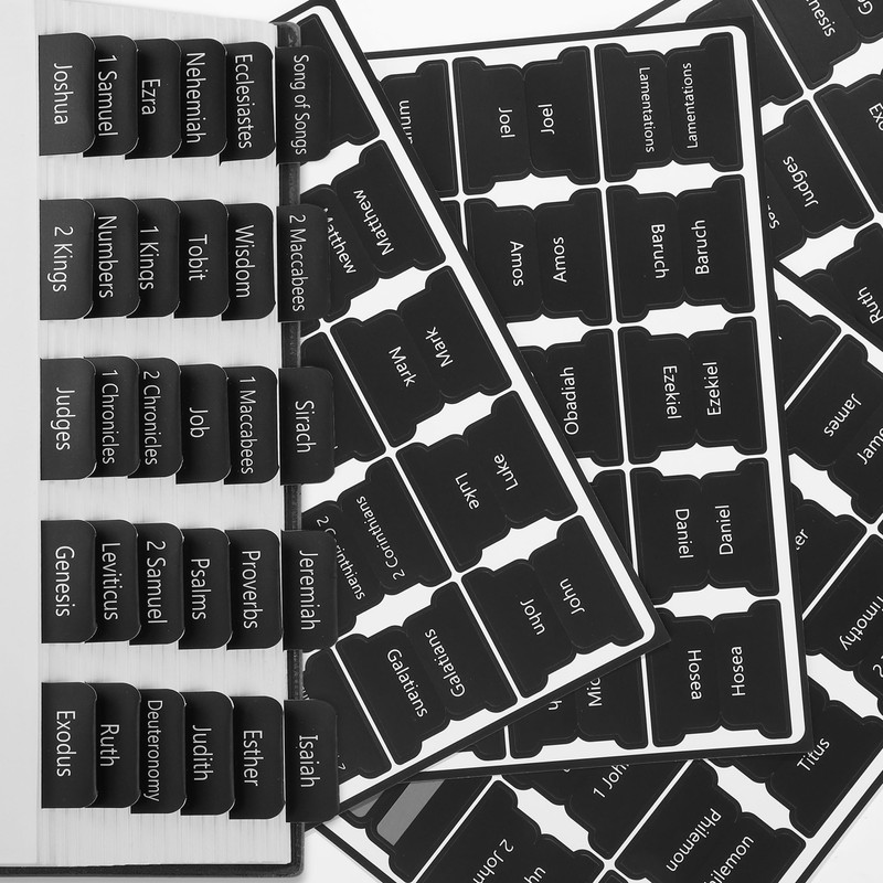 Mr. Pen- Bible Tabs, 75 Tabs, Black, Laminated Bible Tabs