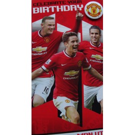 Happy Birthday Card, Manchester United Birthday Card, Man U Birthday Card, Manchester United FC Birthday Card, Man U Football Club Bithday Card