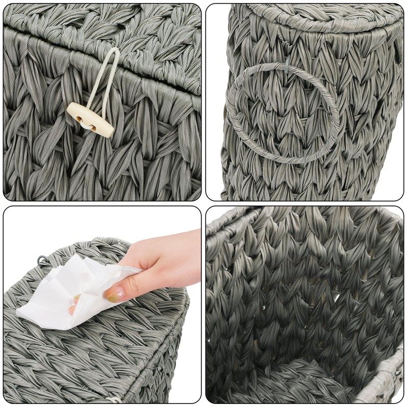 Pumtus Toilet Paper Storage Basket, Handwoven Toilet Paper Holder with