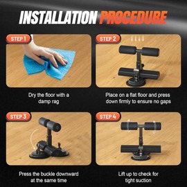 Ab dominal training aid, double suction cup trainer, three-level height adjustment, multifunctional adjustable abdominal trainer with drawstring, suitable for home fitness (Gray)