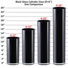 CYS Excel Black Glass Cylinder Vase (H:12" D:6") | Multiple