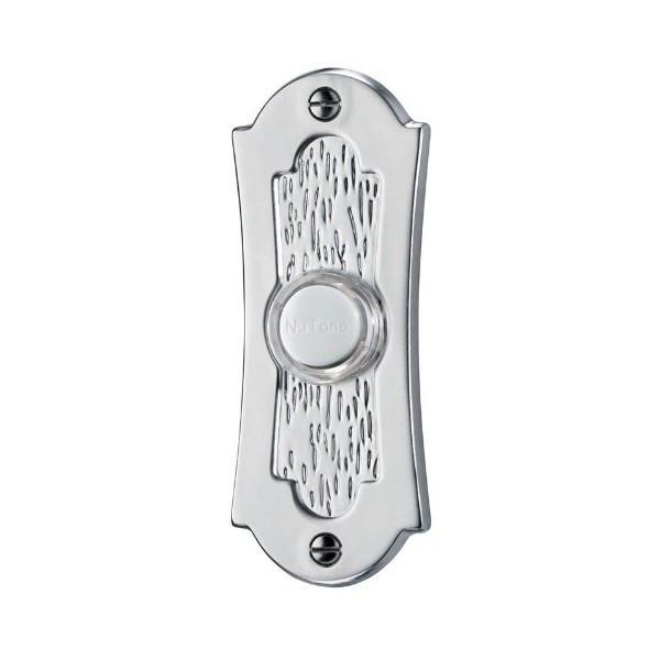 NuTone PB27LSN Wired Lighted Door Chime Push Button, Satin Nickel
