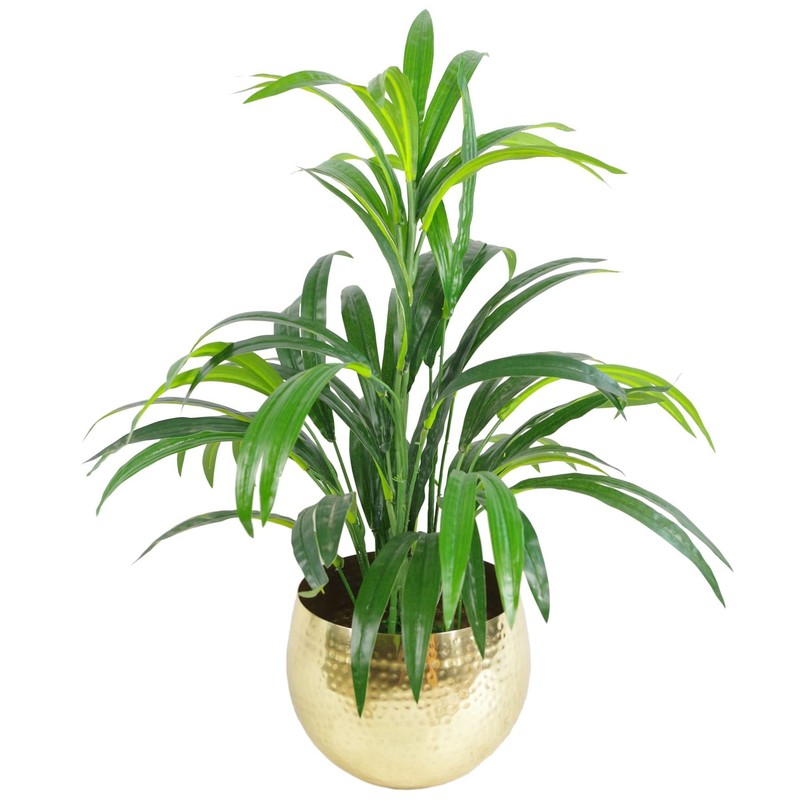 Leaf LEAF-7199 Large Metal Planter Hammered Brass Gold Colour-Straight Edge,