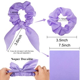 Amariver 15pcs Bow Scrunchies for Women Hair Ties with Bow Silk Scrunchies Satin Scrunchies for Thick Thin Hair Bunny Ear Scrunchies Cute Hair Accessories for Women Girls