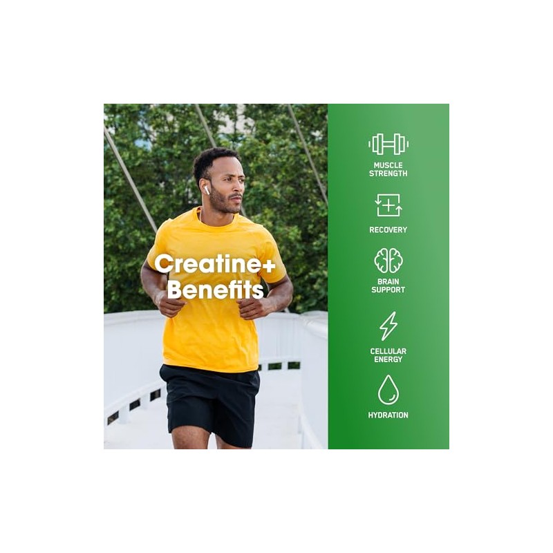 Optimum Nutrition Creatine Monohydrate Plus Powder, Strawberry Peach Flavored Creatine