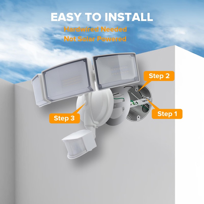 UME 2 Pack 5500LM LED Security Lights Motion Sensor Light