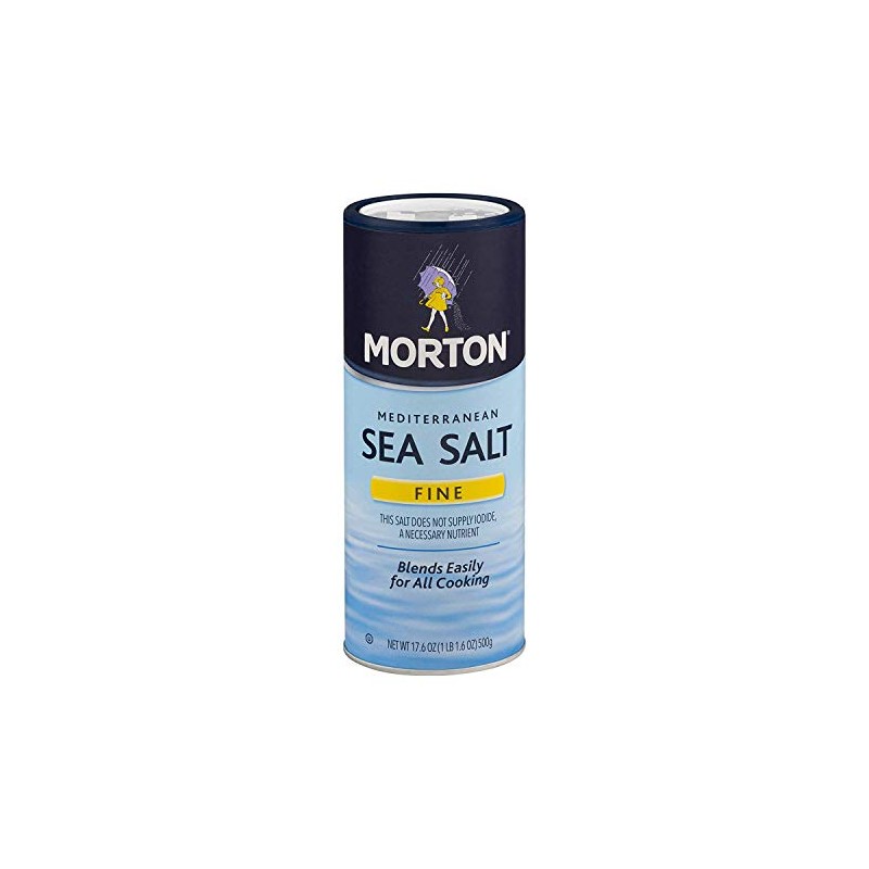 Morton Fine Mediterranean Sea Salt 17.6 oz. (pack of 2)
