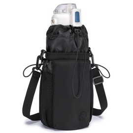 BAGROUPS Water Bottle Holder Bag Water Bottle Holder Bag Water Bottle for Hanging Removable and Adjustable Shoulder Strap Suitable for Fitness, Camping, Daily (Black)