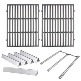 Hongso Grill Parts for Weber Spirit 300 310, Spirit II 300 Series (2013 and Newer) with Front Mounted Control Panels, 17.5" Grill Grates 15.3" Flavorizer Bars and 18" Burner Tubes Included