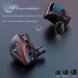 FAAEAL-Unbounded Voice Gaming Earbuds,Phone Voice Gaming Headset with Metal CNC Engraved Panel Recessed QDC 2-Pin Detachable Mono-crystalline Copper Silver-Plated Cable w/mic