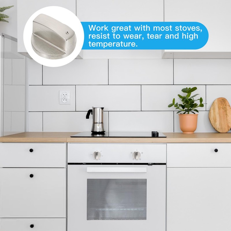 Xrten Pack of 4 6 mm Gas Hob Knobs, Gas
