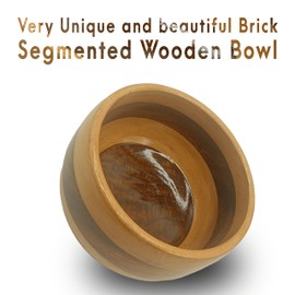 AYZCORP Handmade very Beautiful Round Stripe Segmented Wooden Bowl, Decorative Bowl Natural Mango wood Bowl for Kitchen Dining & Entryway Decor Bowl for desk accessory holding keys,(Round Stripe)