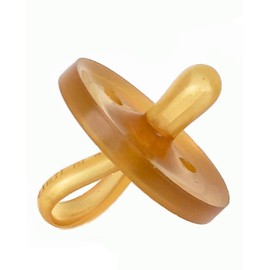 Symmetrical - Shorter Nipple Less Gagging - Small Newborn - Natural Rubber Pacifier - BPA-Free - Soft - Handcrafted in Italy