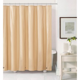 Beverly Hills Polo Club - Shower Curtain Liner, 72" Liner with Metal Grommets, Heavy Duty Shower Essentials, Water-Repellent Bathroom Decor (PEVA Beige, 10 Gauge)
