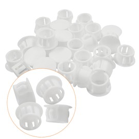 Hitefu 30PCS Plastic Hole Plugs, 1/2-Inch (13mm) White Flush Type Panel Plugs for Furniture and Fencing Post, Ideal for Cabinet and Screw Hole Covering