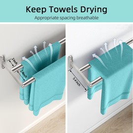30 inch Double Towel Bar, Brushed Nickel Towel Rack for Bathroom, Stainless Steel Wall Mounted Double Bath Towel Rods Long Bar, Towel Rail Hanger for Bathroom Wall