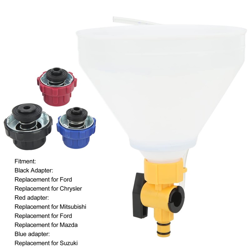 QANYEGN Radiator Coolant Refill Funnel Set, Automotive Coolant Filler Funnel,