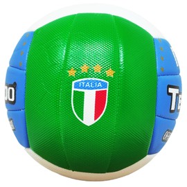 CUCUBA Volleyball Beach Volley Power Model with Italian Tricolour Shield (White Red Green) for Training or Match Diameter 21 cm