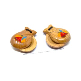 natural 1 pair SPANISH SMALL CHESTNUELS 6cm (2-6) natural wood pine SIZE for small. castanets