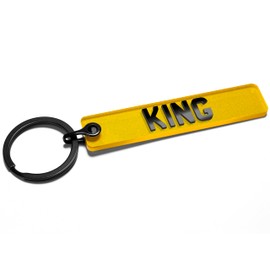 Pixly® King Licence Plate Keychain, Mini UK Number Plate Keyring, Name Key Chain, Car Registration Key Ring, Gift Reg Fob, for Him, Father's Day, Father