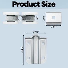 Pasimy Box Rail Exterior Barn Door Hardware Kit, Heavy Duty Sliding Hanger Barn Door 225Lb Zinc Plated Exterior Barn Door Hardware Kit for Indoor and Exterior Door