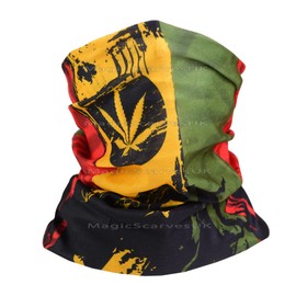 Multi Use Bob Marley Leaf Neck Tube Warmer Snood Outdoor Scarf Bandana Gaiter