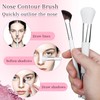 2pcs Nose Contour Brushes, 2-in-1 U-Shaped Fluffy and Angled Brush