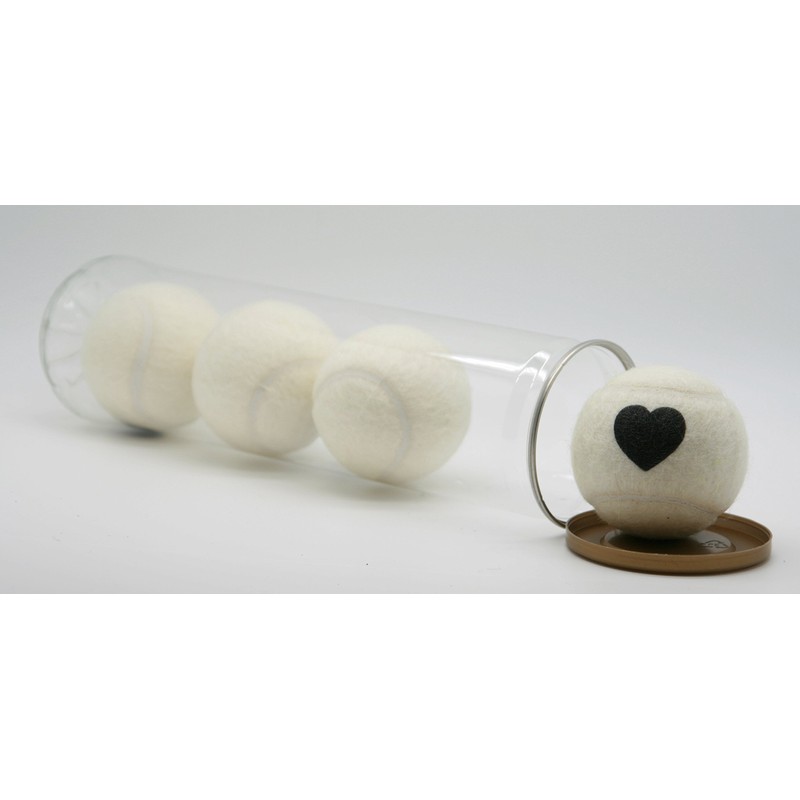 PRICE 1 x 4 HEART MOTIF Tennis Balls (White)