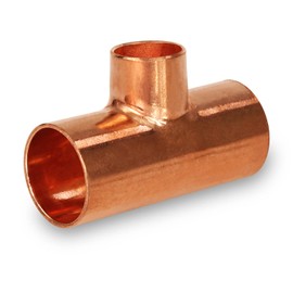 Supply Giant DDSU1550 Reducing Tee Fitting with Solder Cups for Cop, 4 X 4 X 1/2, Copper